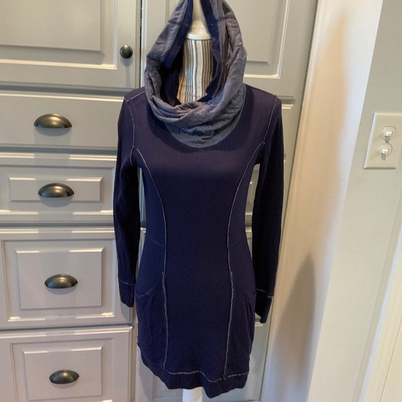 Exofficio Blue Knit Cowl Neck Tunic, Size XS - Picture 1 of 5